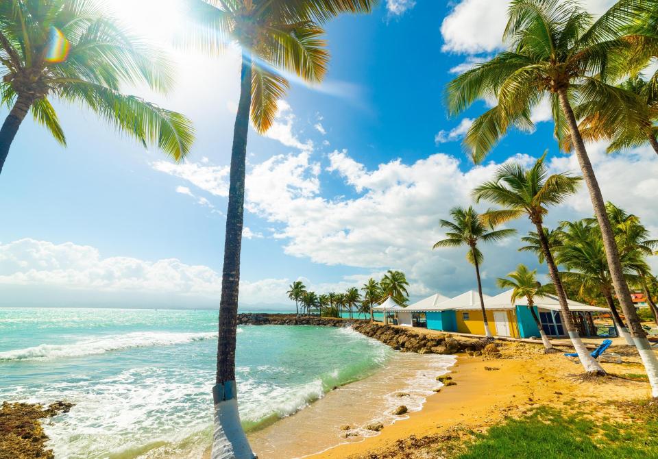 Sun shining over beautiful Bas du Fort beach in Guadeloupe 2
