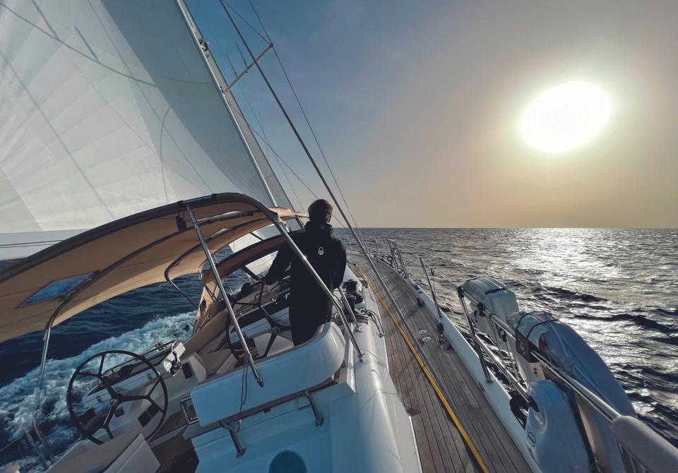 sunrise onboard sailing yacht