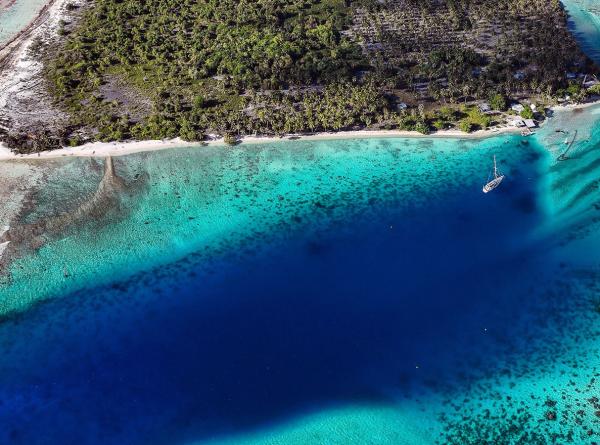 Bird Eye View of Oyster Yacht on Stunning Lagoon