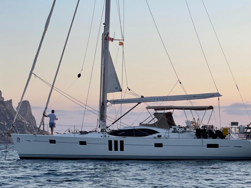 Oyster 575 Janus sunset