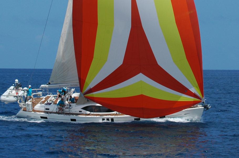 Oyster 575 Spirit Sailing Yacht Charter Exterior Cruising In Action Spinnaker