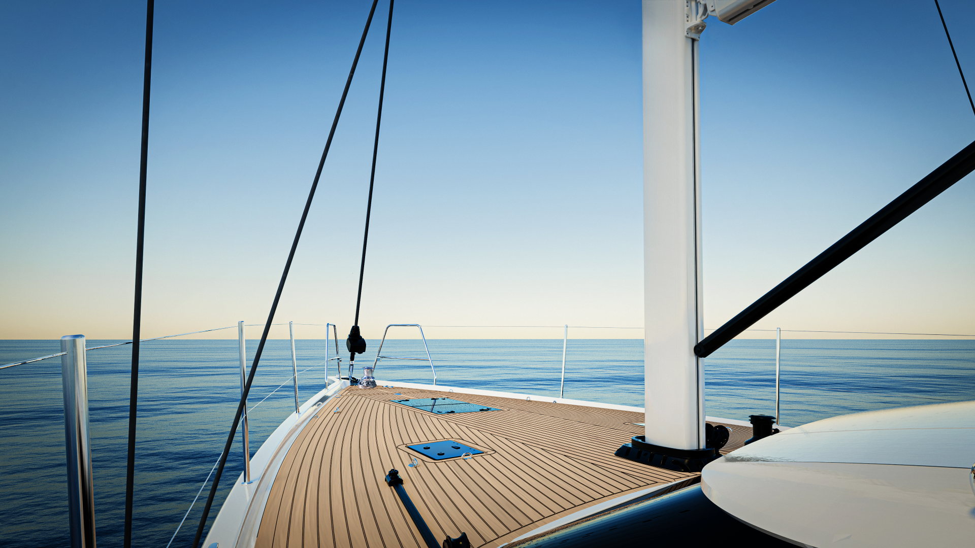 Oyster 515 50 Foot Bluewater Sailing Yacht Flush Foredeck