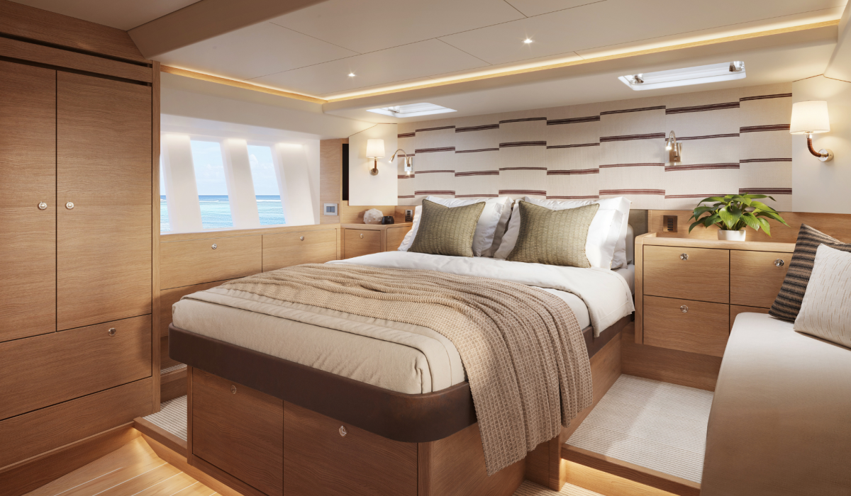 Oyster 515 50 Foot Sailing Yacht Interior Oak Master Cabin 2