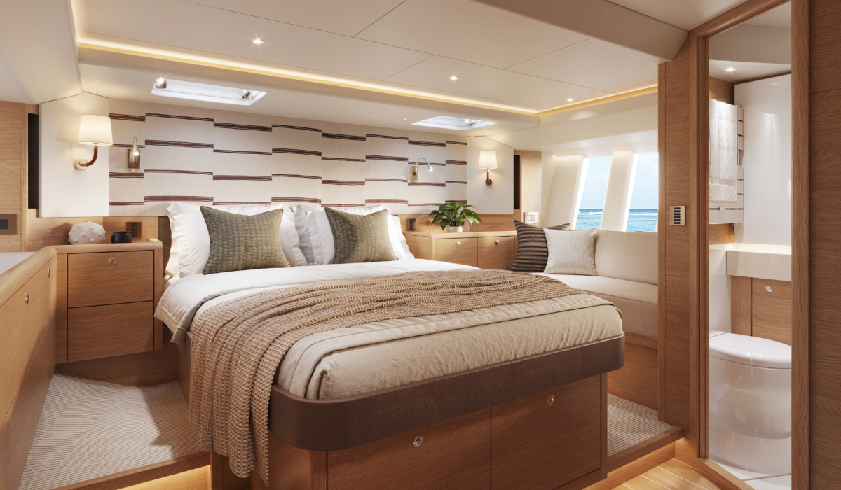 Oyster 515 50 Foot Sailing Yacht Interior Oak Master Cabin