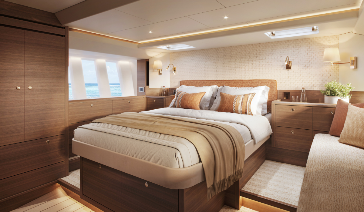 Oyster 515 50 Foot Sailing Yacht Interior Walnut Master Cabin 2