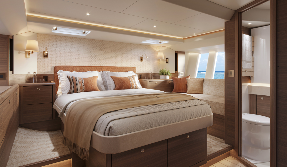 Oyster 515 50 Foot Sailing Yacht Interior Walnut Master Cabin