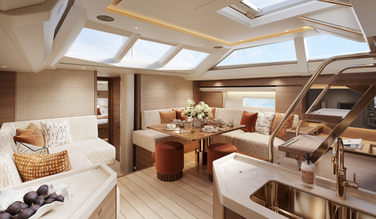Oyster 515 50 Foot Sailing Yacht Interior Walnut Saloon