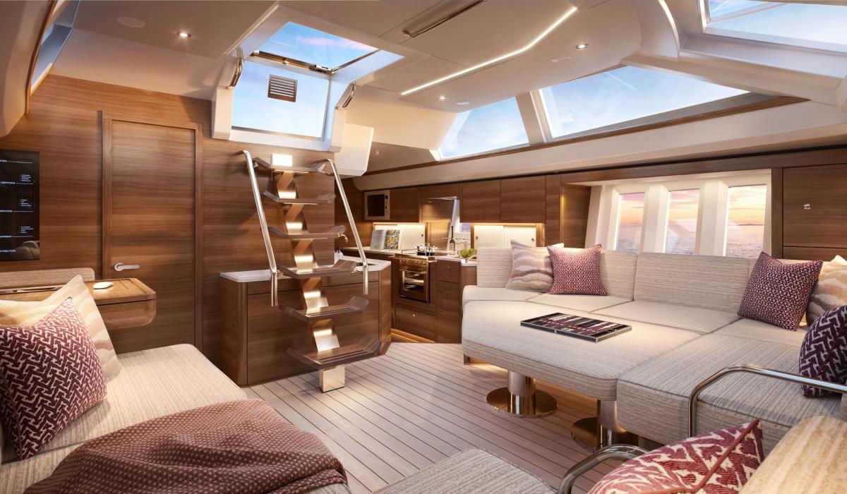 Oyster 565SII Walnut Interior Images 1