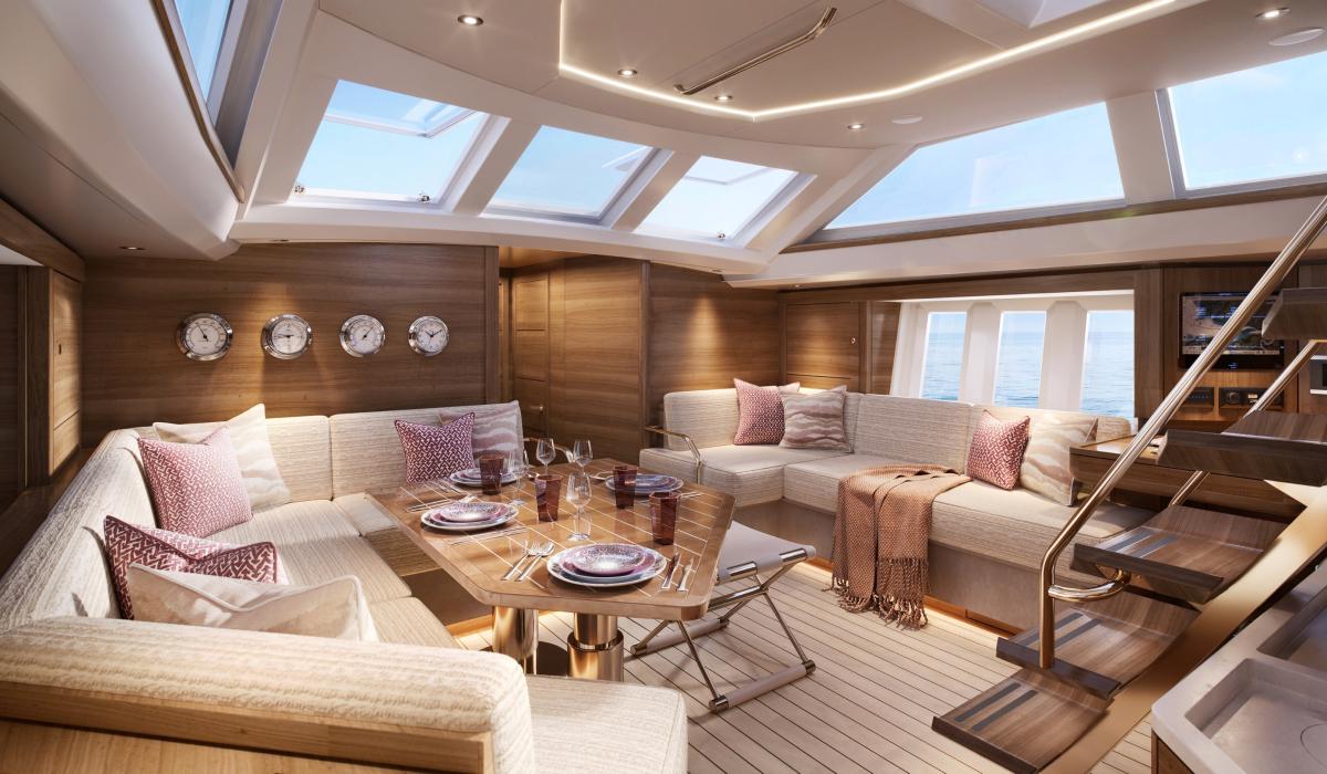 Oyster 565SII Walnut Interior Images 2