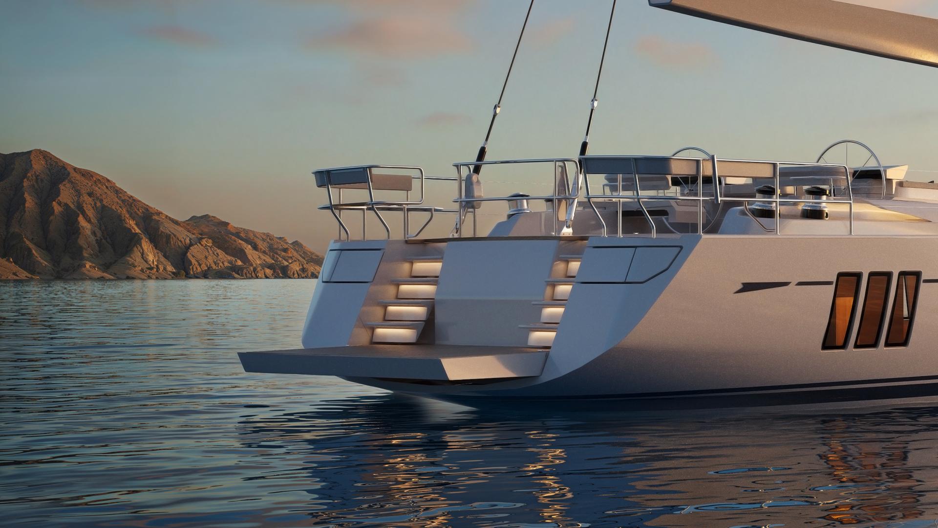 Oyster 805 80 Foot Sailing Yacht Highlights Swimming Platform DD