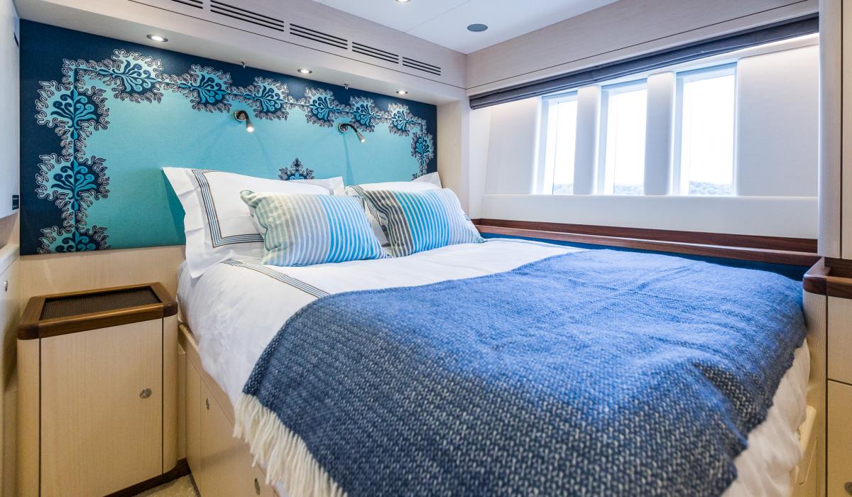 Oyster 855 90 Foot Sailing Yacht Interior Guest Cabin Ash Wood Finish