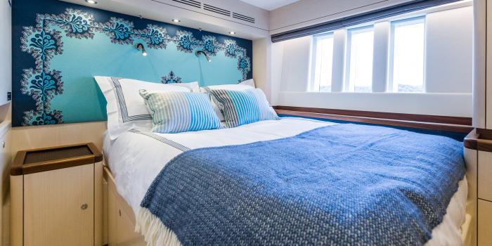 Oyster 855 90 Foot Sailing Yacht Interior Guest Cabin Ash Wood Finish