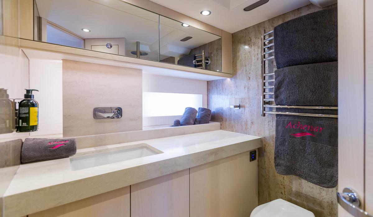 Oyster 855 90 Foot Sailing Yacht Interior Heads Ash Wood Finish