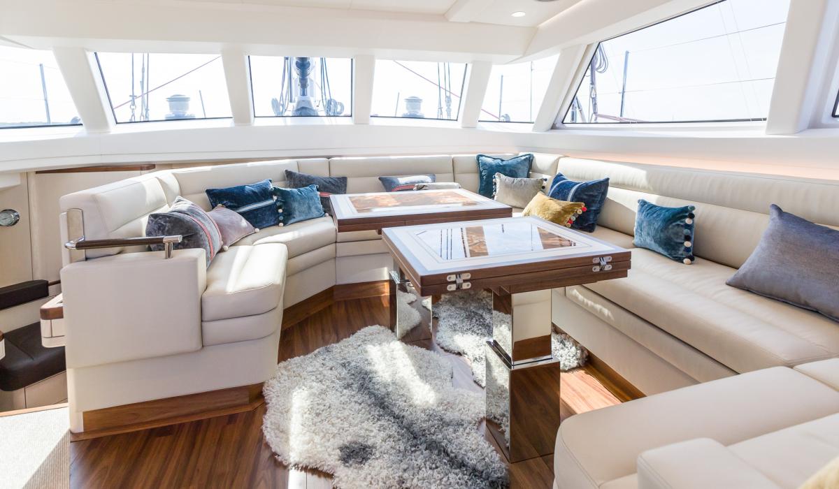 Oyster 855 90 Foot Sailing Yacht Interior Saloon Ash Wood Finish 2