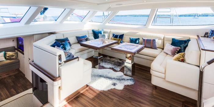 Oyster 855 90 Foot Sailing Yacht Interior Saloon Ash Wood Finish 3