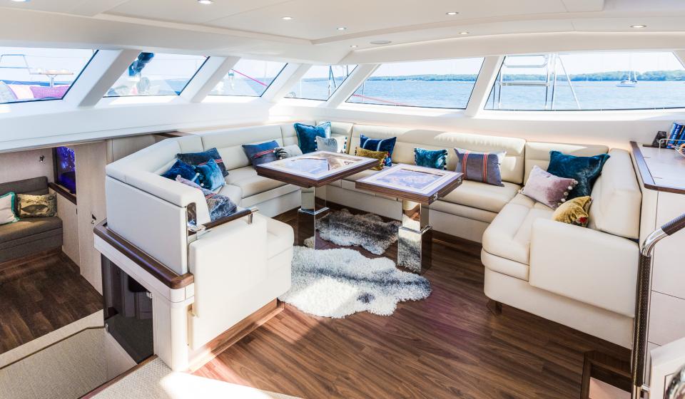 Oyster 855 90 Foot Sailing Yacht Interior Saloon Ash Wood Finish 3