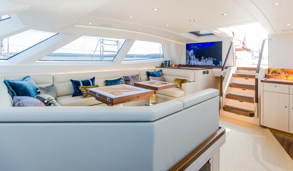 Oyster 855 90 Foot Sailing Yacht Interior Saloon Ash Wood Finish