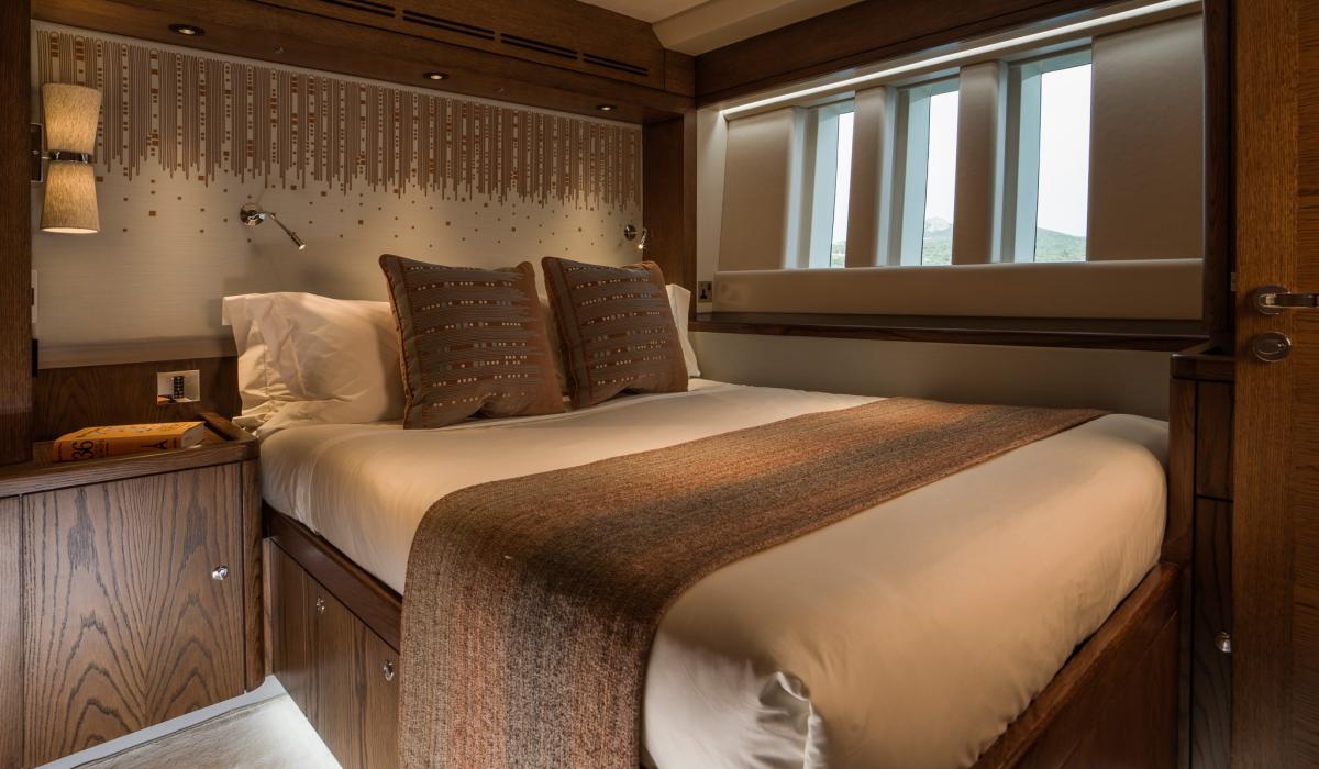 Oyster 885 90 Foot Sailing Yacht Interior Oak Walnut Finish Guest Accommodation