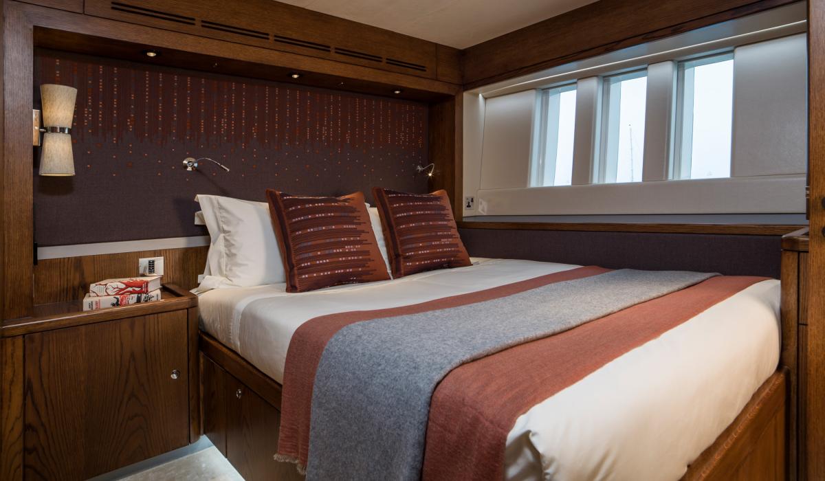 Oyster 885 90 Foot Sailing Yacht Interior Oak Walnut Finish Guest Cabin