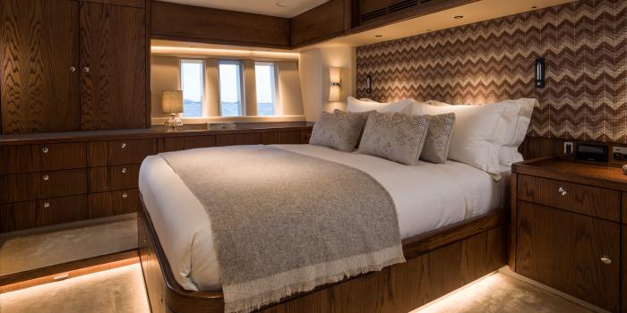 Oyster 885 90 Foot Sailing Yacht Interior Oak Walnut Finish Owners Cabin