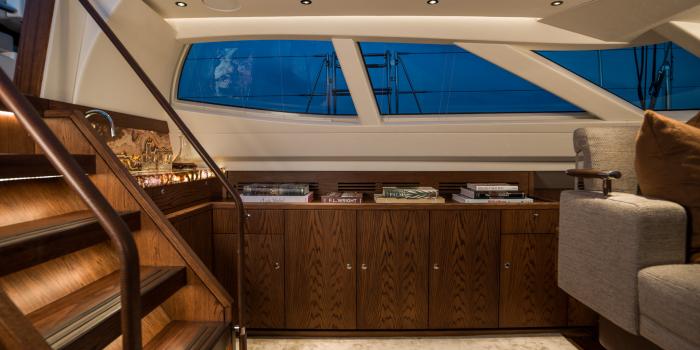 Oyster 885 90 Foot Sailing Yacht Interior Oak Walnut Finish Saloon 2