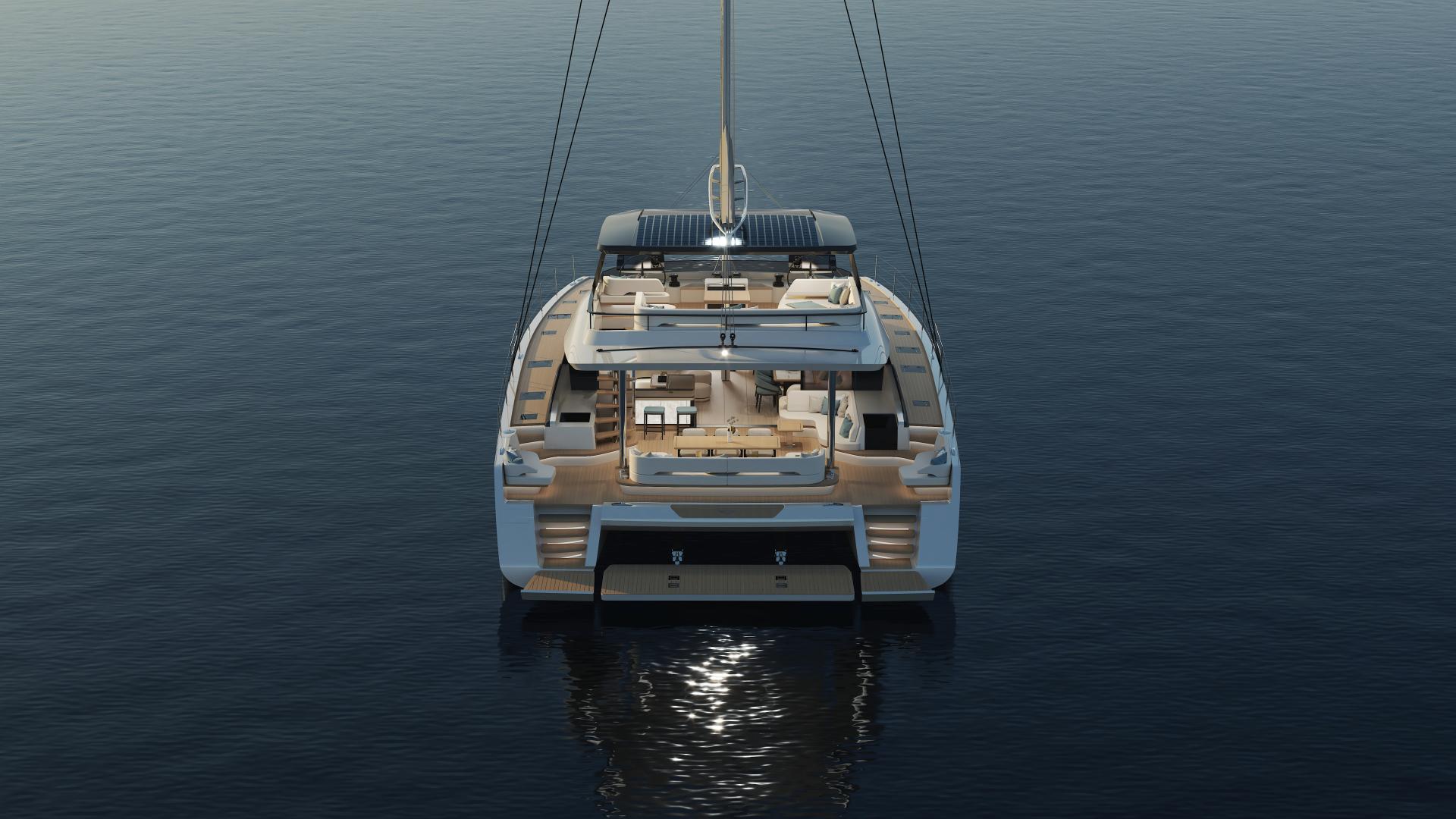 Oyster C60 60 Foot Catamaran Highlights Twin Bathing Platforms