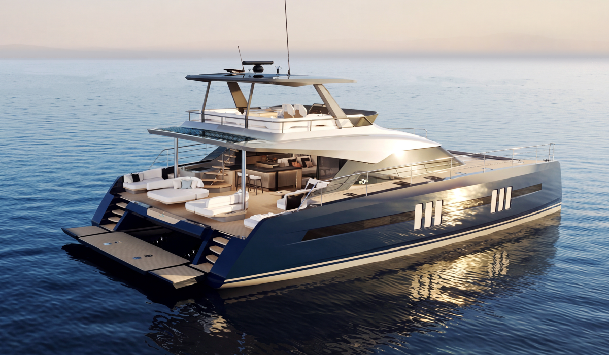 Oyster P60 60 foot power catamaran tender platform