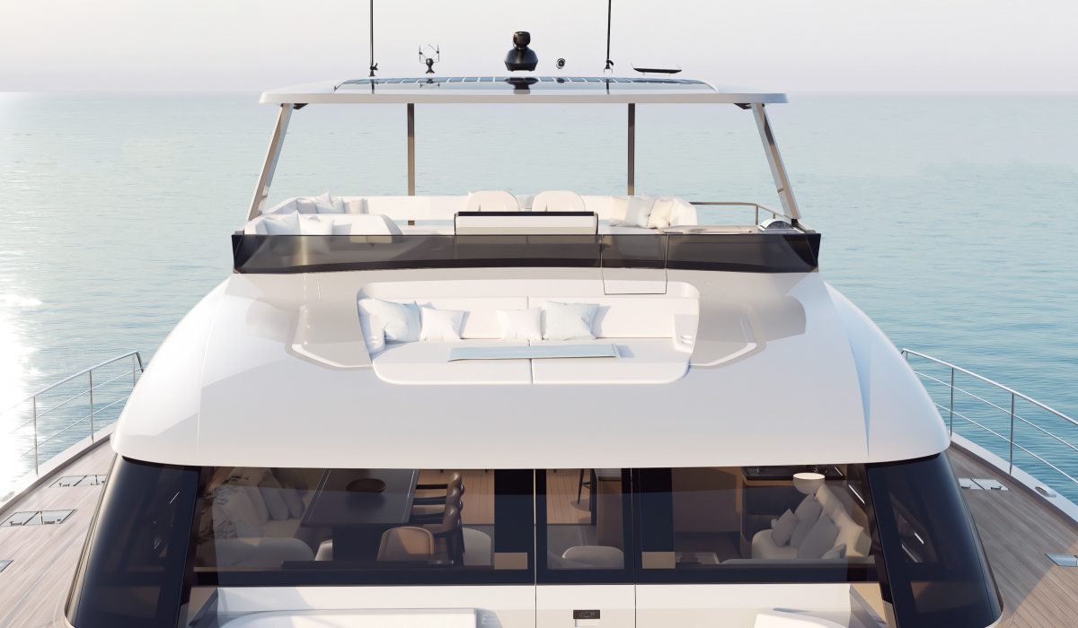 Oyster P60 60 foot power catamaran versatile flybridge