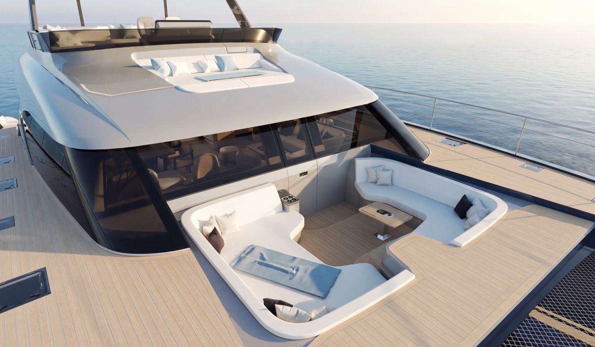 Oyster P60 60 foot power catamaran versatile forward cockpit