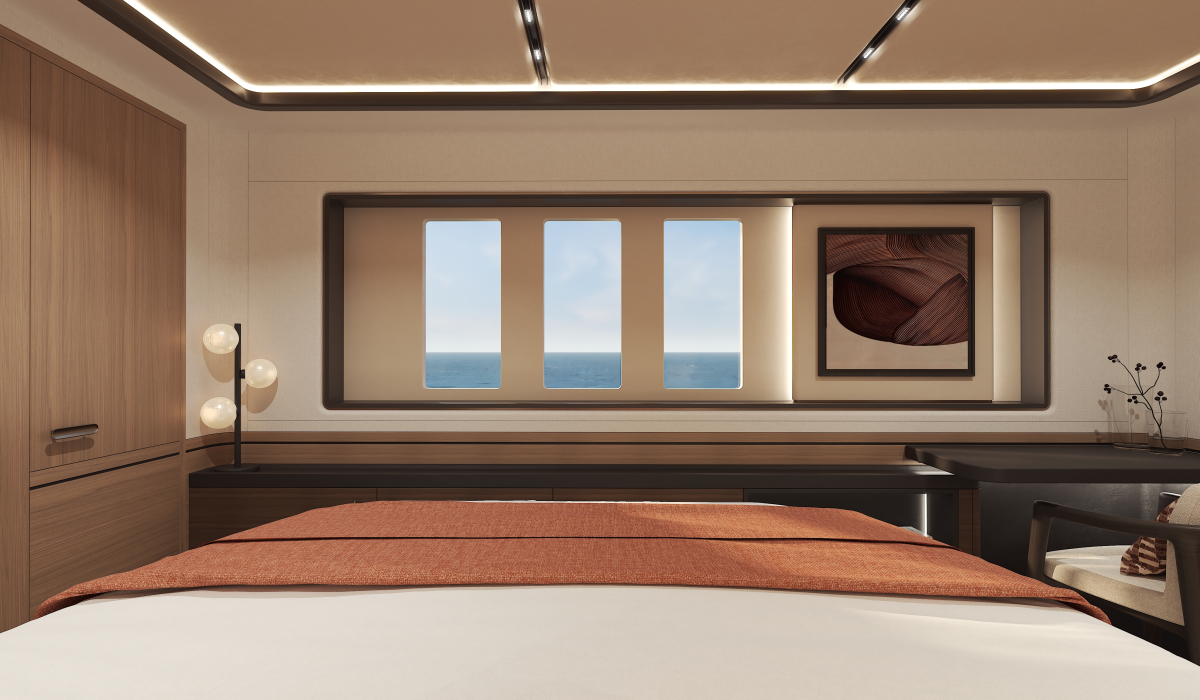 Oyster P60 power catamaran interior owners cabin 4