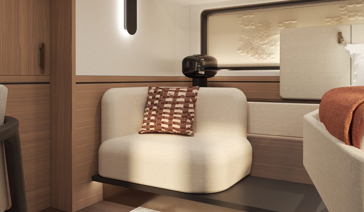 Oyster P60 power catamaran interior owners cabin 8