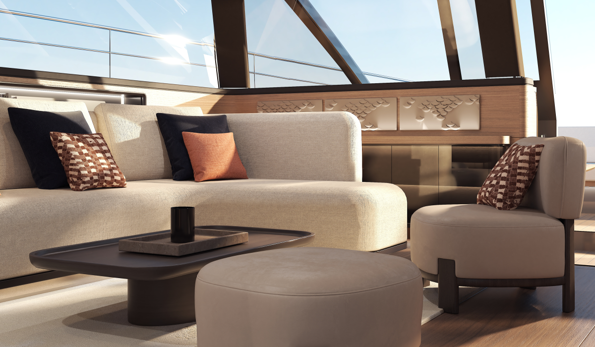 Oyster P60 power catamaran interior saloon 11