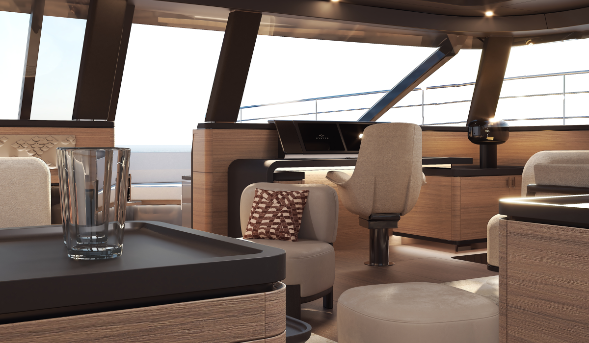 Oyster P60 power catamaran interior saloon 16