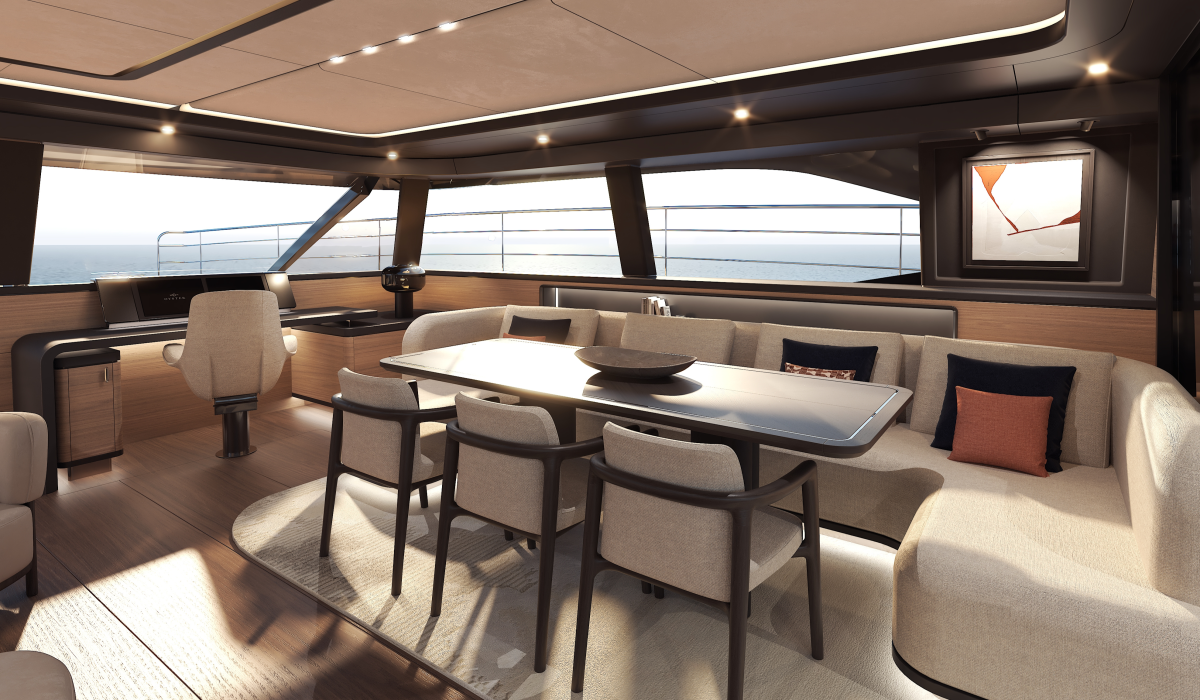 Oyster P60 power catamaran interior saloon 4