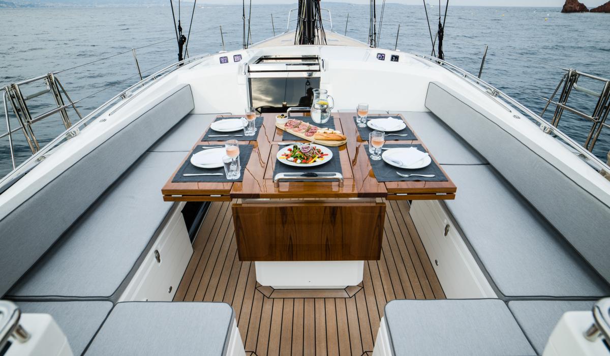 Oyster Yachts Oyster 745 Gracious 75 Foot Luxury Sailing Yacht Cockpit Table