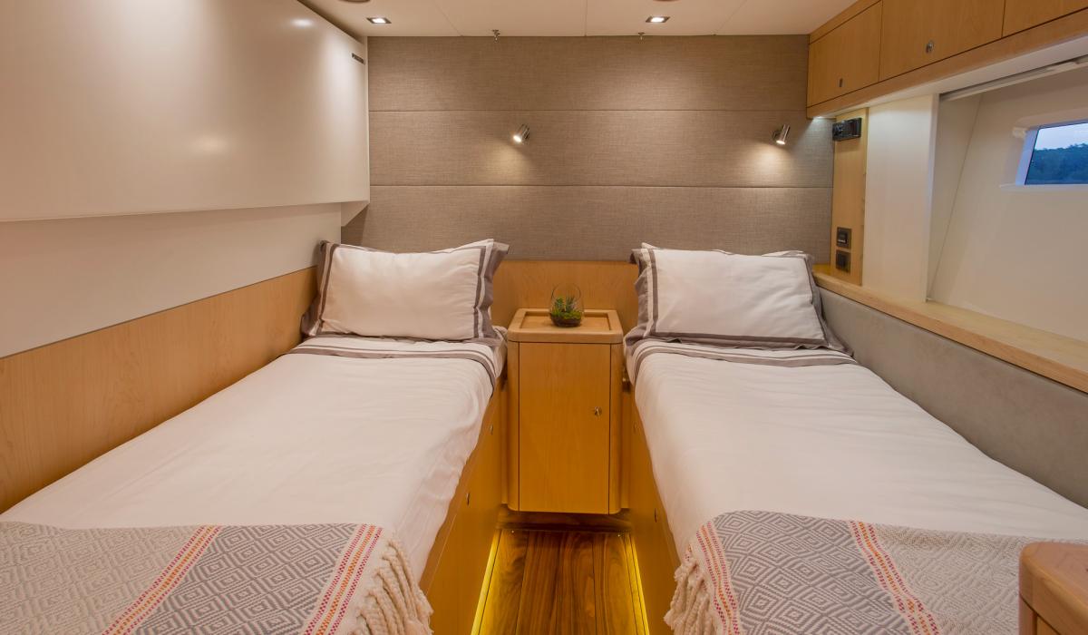 Oyster Yachts Oyster 745 Gracious 75 Foot Luxury Sailing Yacht Guest Cabin Single Beds