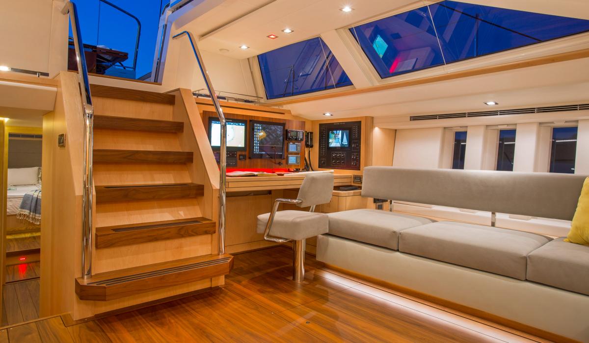 Oyster Yachts Oyster 745 Gracious 75 Foot Luxury Sailing Yacht Saloon Navigation Station
