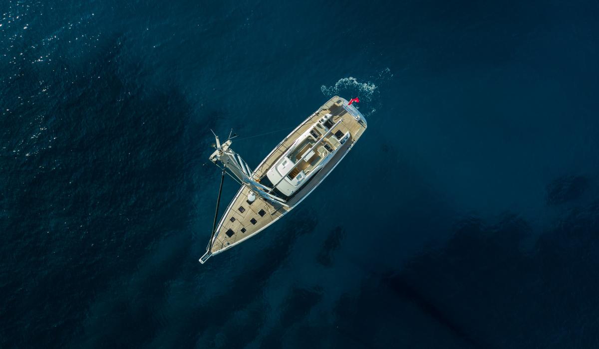 Oyster Yachts Oyster 745 Kalia 75 Foot Sailboat At Anchor