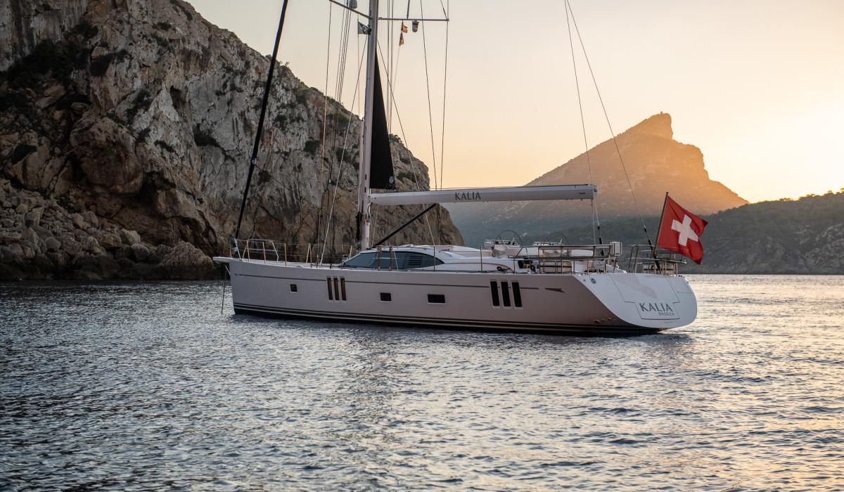 Oyster Yachts Oyster 745 Kalia Luxury Bluewater Sailing Boat At Anchor