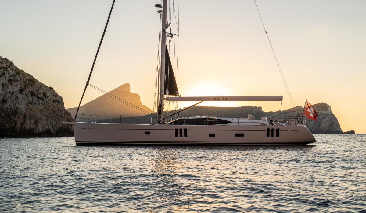 Oyster Yachts Oyster 745 Kalia Luxury Bluewater Sailing Yacht Sunset