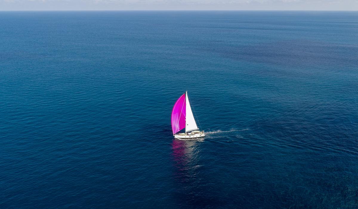 Oyster Yachts Oyster 745 Mexican Wave 75 Foot Luxury Sailing Yacht Sailing Pink Spinnaker