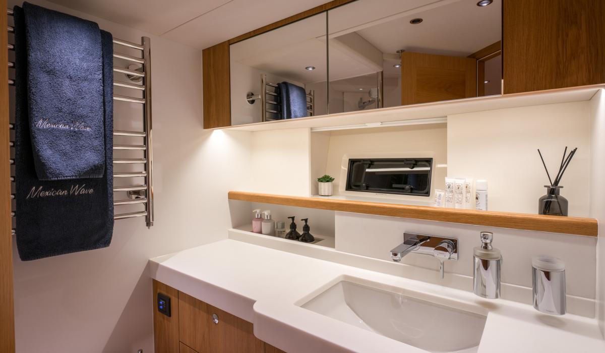Oyster Yachts Oyster 745 Mexican Wave Luxury Sailing Yacht Interior Master Cabin Bathroom