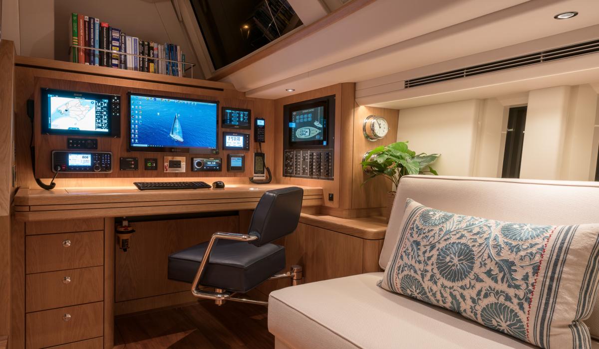 Oyster Yachts Oyster 745 Mexican Wave Luxury Sailing Yacht Interior Navigation Station