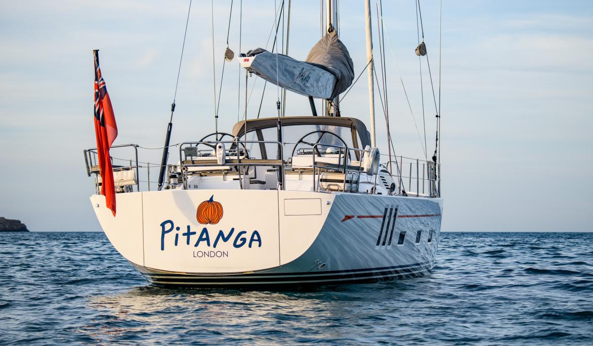 Oyster Yachts Oyster 745 Pitanga 75 Foot Luxury Sailing Yacht At Anchor Transom