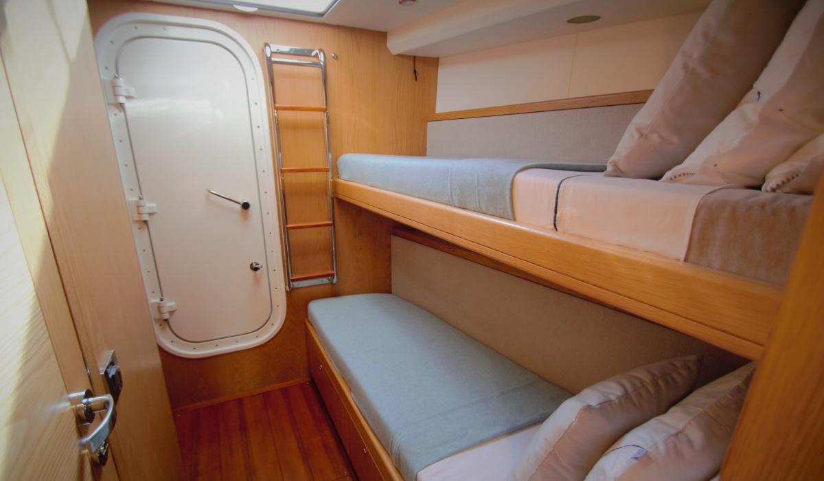 Oyster Yachts Oyster 745 Pitanga 75 Foot Luxury Sailing Yacht Interior Forward Twin Cabin