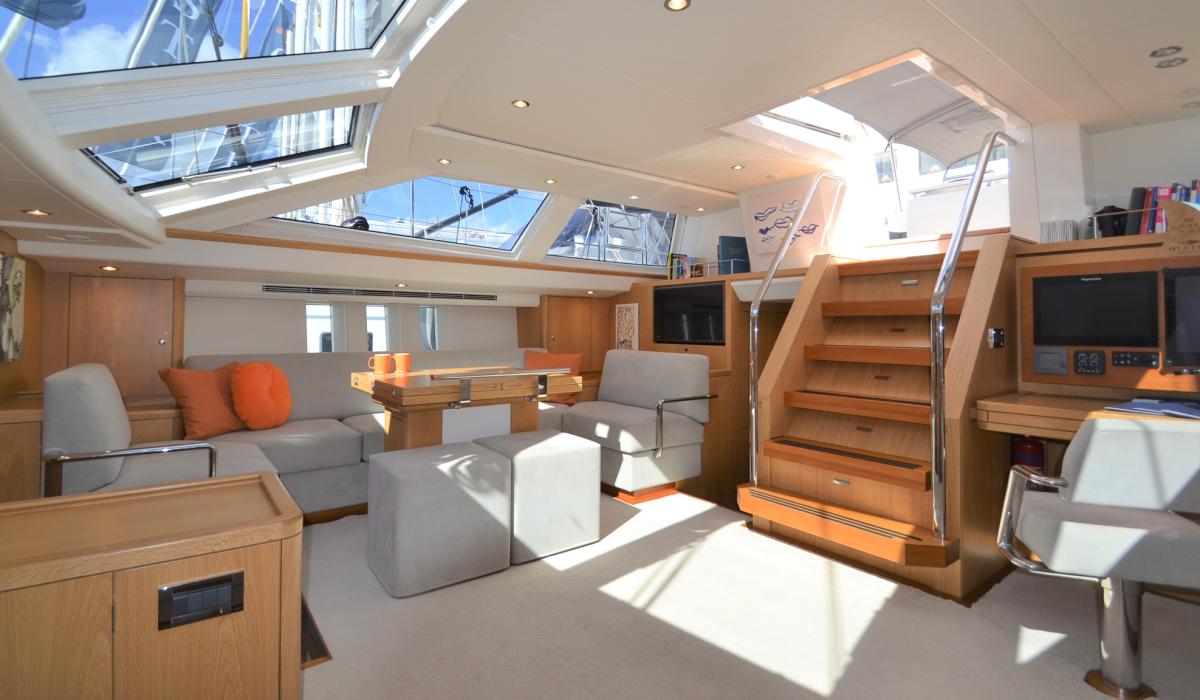 Oyster Yachts Oyster 745 Pitanga 75 Foot Luxury Sailing Yacht Interior Saloon