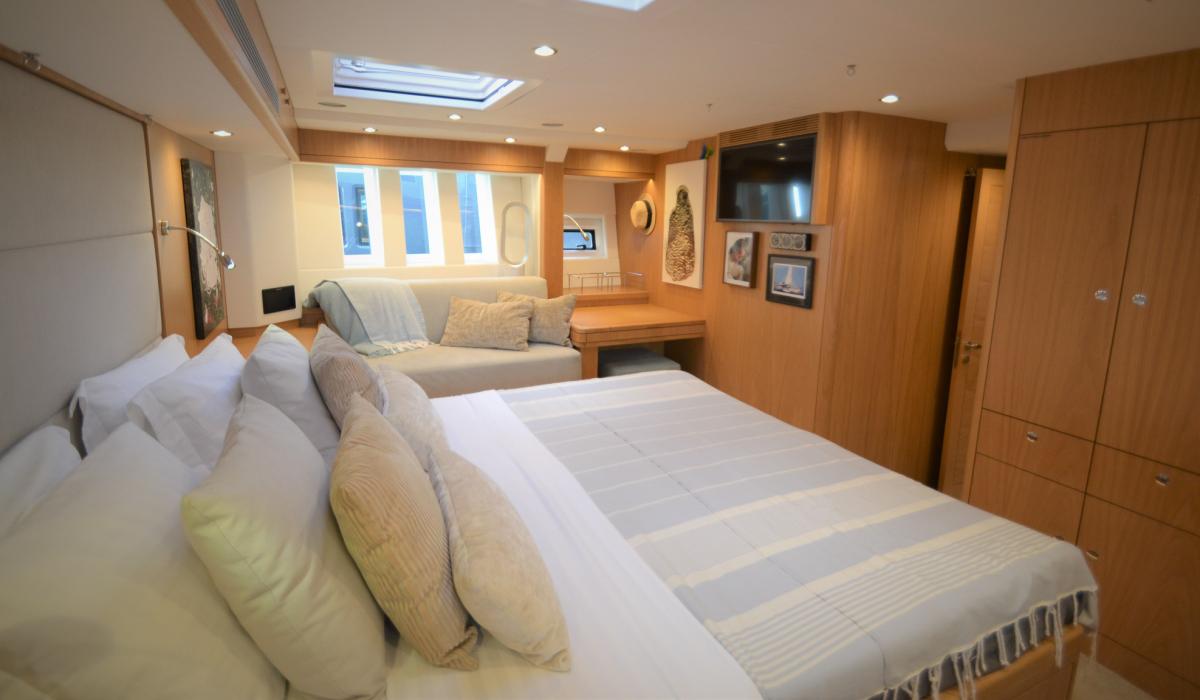 Oyster Yachts Oyster 745 Pitanga 75 Foot Sailing Yacht Interior Luxurious Owners Cabin