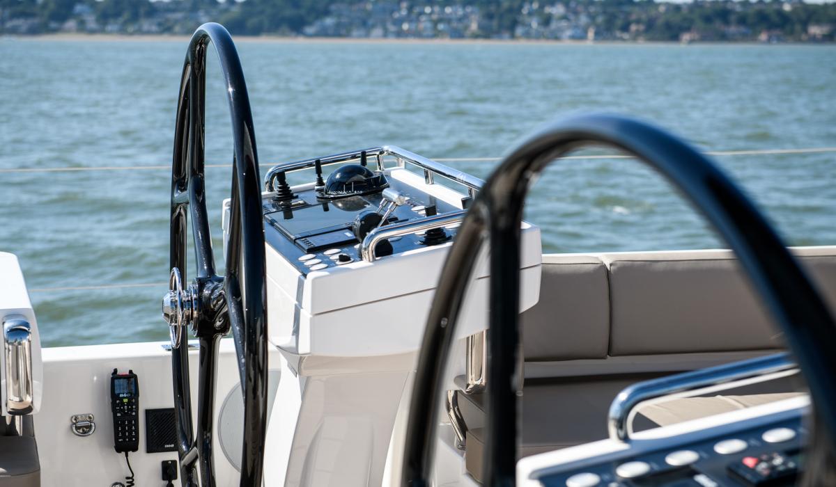 Oyster Yachts Oyster 885 90 foot luxury sailing boat helm station