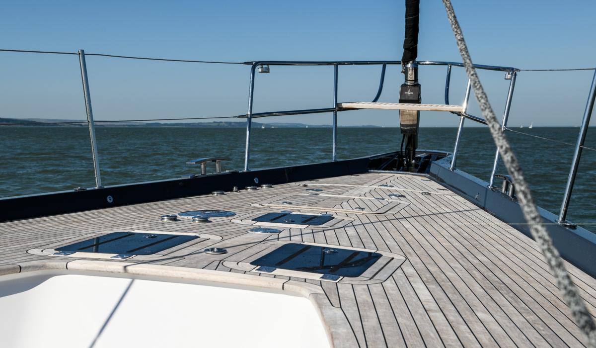 Oyster Yachts Oyster 885 90 foot luxury sailing yacht clear foredeck