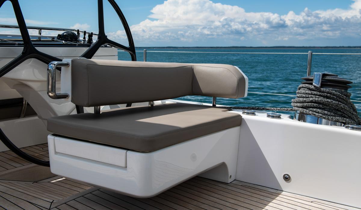 Oyster Yachts Oyster 885 90 foot luxury sailing yacht helm station seating